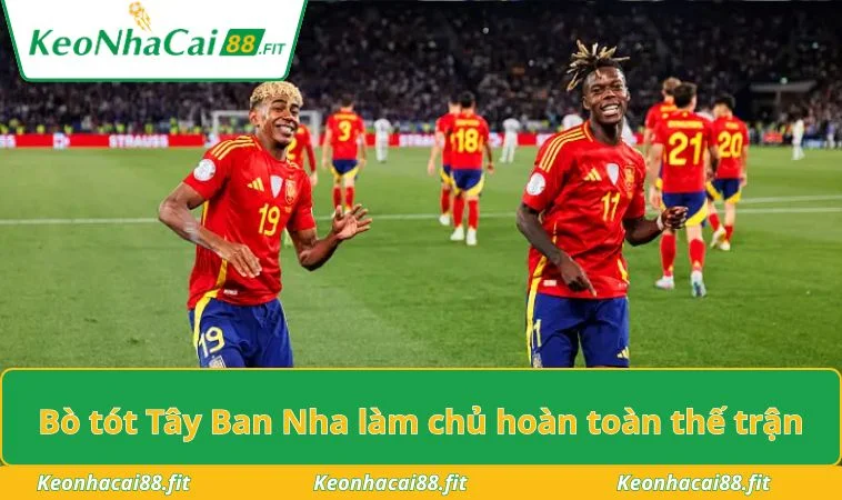 Bò tót Tây Ban Nha làm chủ hoàn toàn thế trận