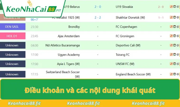 Điều khoản và các nội dung khái quát