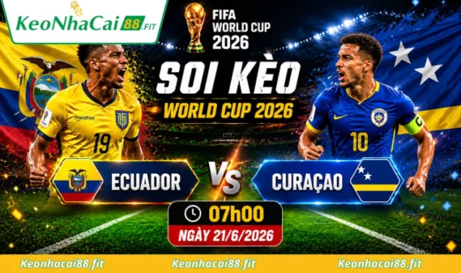 Soi kèo World Cup Ecuador vs Curacao 02h00 ngày 23/6/2026